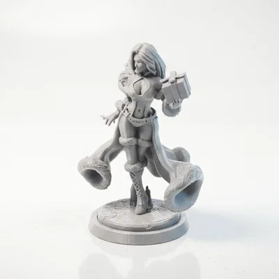 Mô hình tượng nữ xinh đẹp chủ đề Giáng sinh (File 3D in ấn)