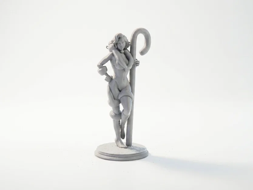 Mô hình tượng nữ cầm gậy kẹo Candy Cane - In 3D nghệ thuật - Image 2