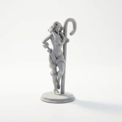 Mô hình tượng nữ cầm gậy kẹo Candy Cane - In 3D nghệ thuật