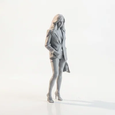 Mô hình 3D Nữ doanh nhân mặc áo khoác sang trọng