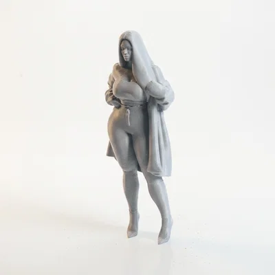 Mô hình Figurine Quý cô mặc áo choàng thanh lịch - File in 3D