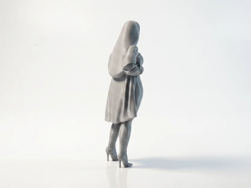 Mô hình Figurine Quý cô mặc áo choàng thanh lịch - File in 3D - Image 3