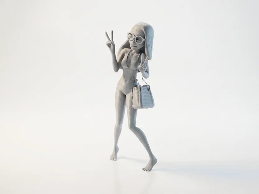Mô hình nhân vật nữ Cool Beach Girl 3D có thể in được - Image 1