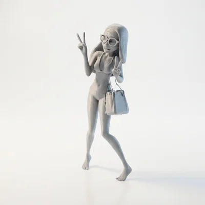 Mô hình nhân vật nữ Cool Beach Girl 3D có thể in được