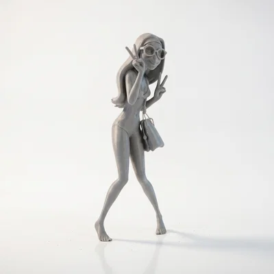 Mô hình nhân vật nữ Cool Beach Girl 3D có thể in được