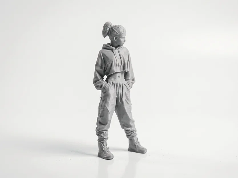 Mô hình tượng cô gái mặc Hoodie phong cách Streetwear - File in 3D - Image 2