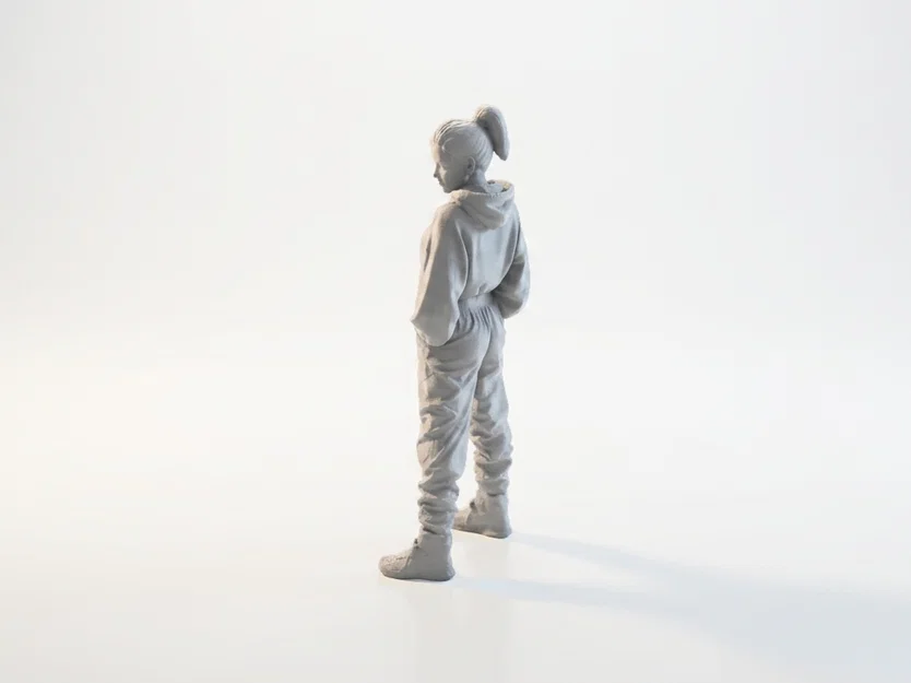 Mô hình tượng cô gái mặc Hoodie phong cách Streetwear - File in 3D - Image 4