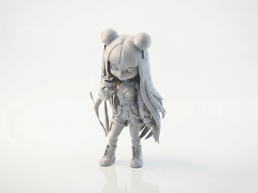 Mô hình nhân vật anime Cool Girl 3D có thể in được - Image 1