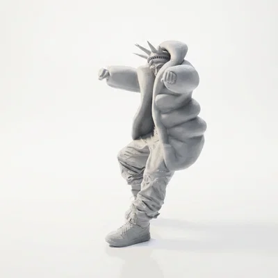 Mô Hình 3D Lady Liberty Phong Cách Đường Phố Ấn Tượng (Có Thể In 3D)
