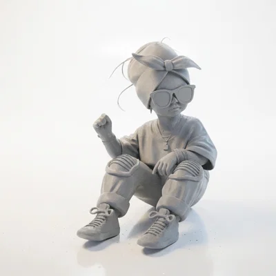 Mô hình nhân vật nữ 3D Cool Sat Girl in 3D được