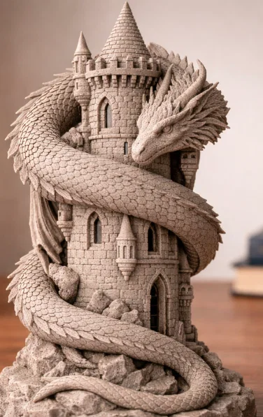 Mô Hình Tháp Rồng (Dragon Tower) Độc Đáo Để In 3D Trang Trí - Image 1