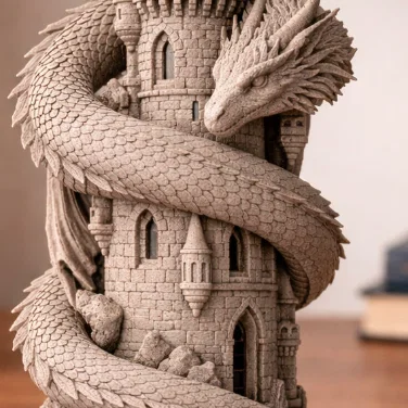Mô Hình Tháp Rồng (Dragon Tower) Độc Đáo Để In 3D Trang Trí