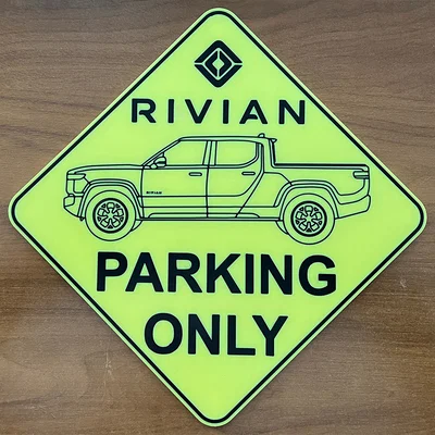 Bảng hiệu bãi đỗ xe Rivian