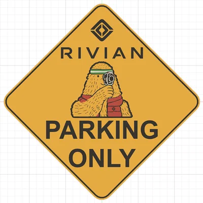 Bảng hiệu bãi đỗ xe Rivian