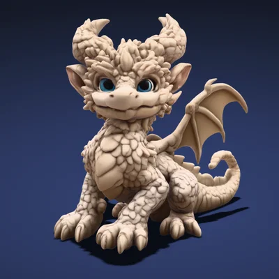 Mô hình rồng con dễ thương (Cute Baby Dragon) in 3D siêu nét