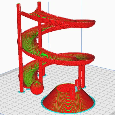 Đường chạy bi xoắn ốc không cần Support (No Support Spiral Marble run)