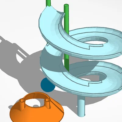 Đường chạy bi xoắn ốc không cần Support (No Support Spiral Marble run)