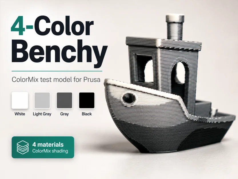 ColorMix Benchy (Mô hình kiểm tra 4 màu) - Image 1
