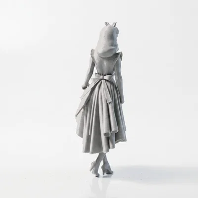 Mô hình 3D nhân vật nữ phong cách đồng quê - Cottage Girl Figurine