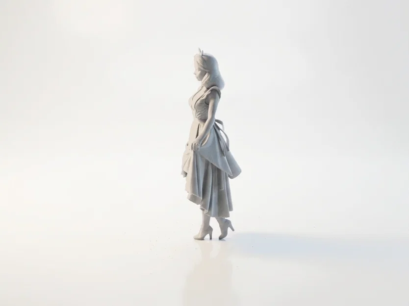 Mô hình 3D nhân vật nữ phong cách đồng quê - Cottage Girl Figurine - Image 4