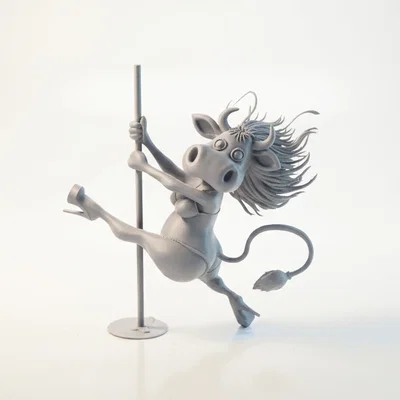 Mô hình 3D Dancing Cow Pole Dancer - Tượng Bò Nhảy Múa Vui Nhộn