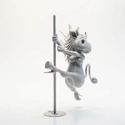 Mô hình 3D Dancing Cow Pole Dancer - Tượng Bò Nhảy Múa Vui Nhộn