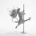 Mô hình 3D Dancing Cow Pole Dancer - Tượng Bò Nhảy Múa Vui Nhộn - Thumbnail 3