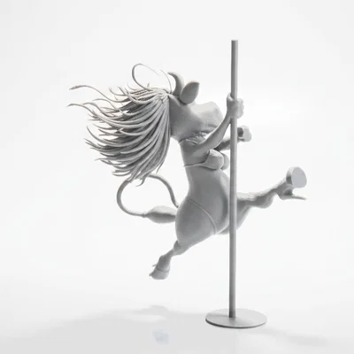 Mô hình 3D Dancing Cow Pole Dancer - Tượng Bò Nhảy Múa Vui Nhộn