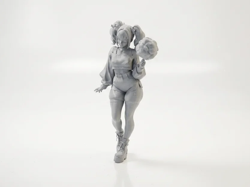 Mô hình 3D Cotton Candy Lady - Tượng nhân vật nữ đầy nghệ thuật - Image 1