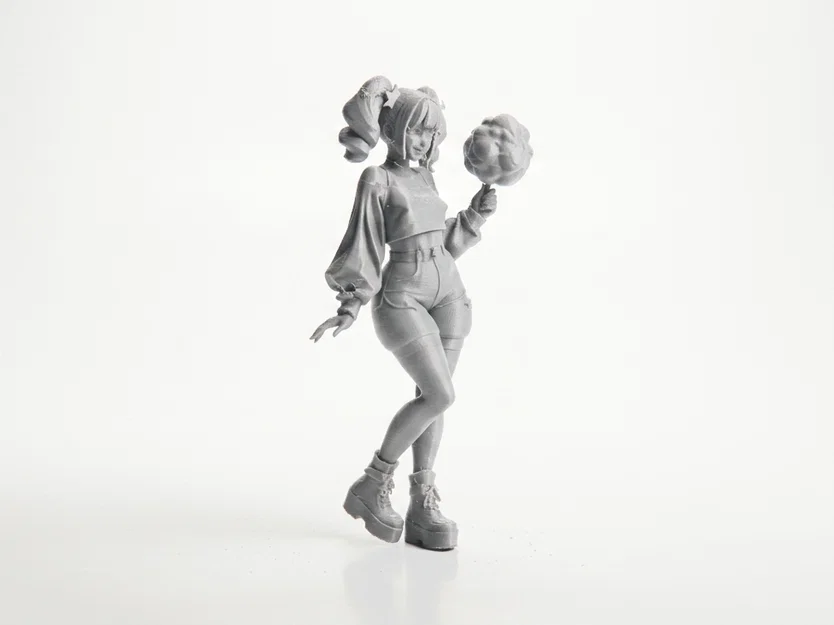Mô hình 3D Cotton Candy Lady - Tượng nhân vật nữ đầy nghệ thuật - Image 2