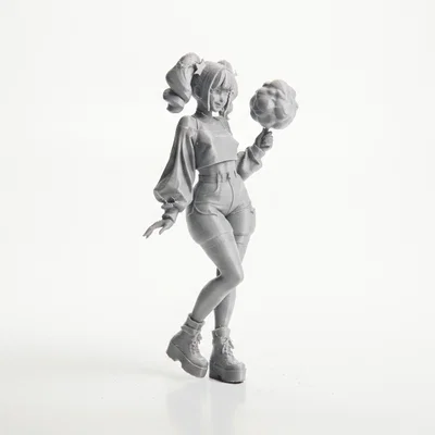 Mô hình 3D Cotton Candy Lady - Tượng nhân vật nữ đầy nghệ thuật