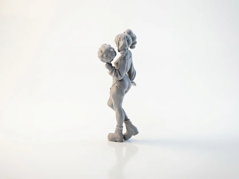 Mô hình 3D Cotton Candy Lady - Tượng nhân vật nữ đầy nghệ thuật - Image 4