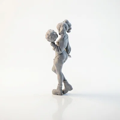Mô hình 3D Cotton Candy Lady - Tượng nhân vật nữ đầy nghệ thuật