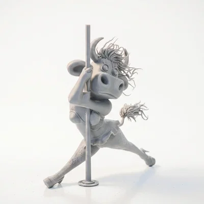 Mô hình 3D cô bò nhảy múa đáng yêu