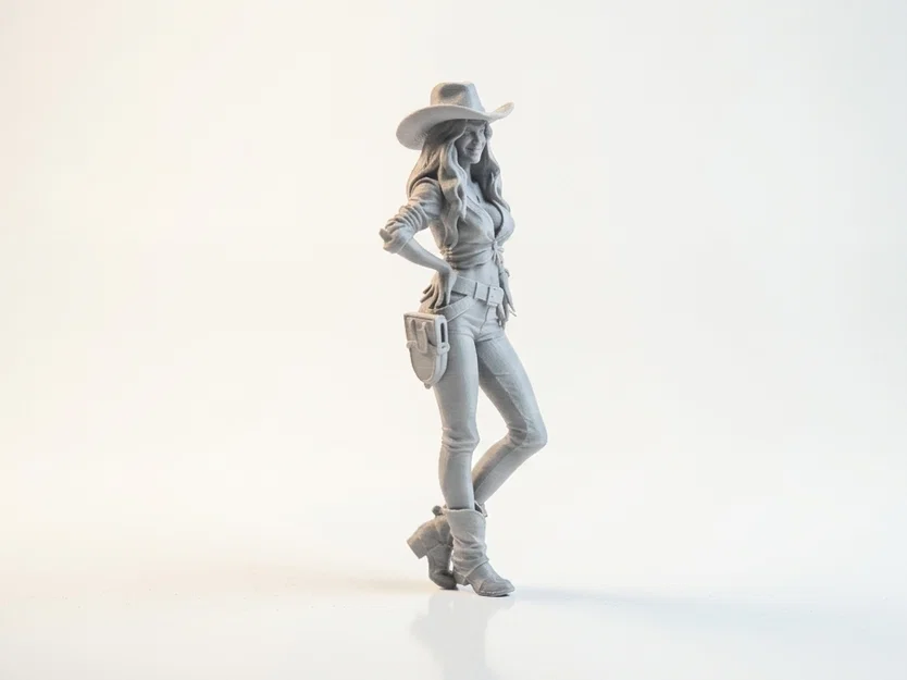 Mô hình 3D Cô Nàng Cao Bồi Miền Tây In Ấn Được - Image 2
