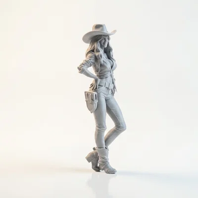 Mô hình 3D Cô Nàng Cao Bồi Miền Tây In Ấn Được