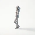 Mô hình 3D Cô Nàng Cao Bồi Miền Tây In Ấn Được - Thumbnail 4