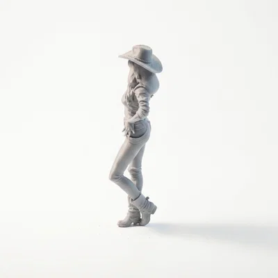 Mô hình 3D Cô Nàng Cao Bồi Miền Tây In Ấn Được
