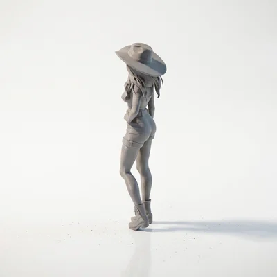 Mô hình nữ cao bồi miền Tây in 3D (Cowgirl Figurine)