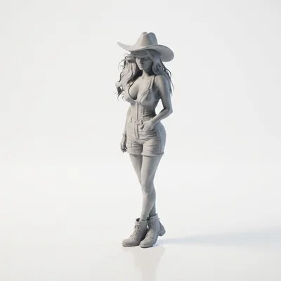 Mô hình Cowgirl phong cách miền Tây - File 3D in ấn chất lượng cao