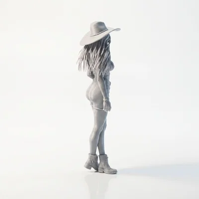 Mô hình Cowgirl phong cách miền Tây - File 3D in ấn chất lượng cao