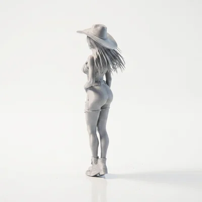 Mô hình Cowgirl phong cách miền Tây - File 3D in ấn chất lượng cao