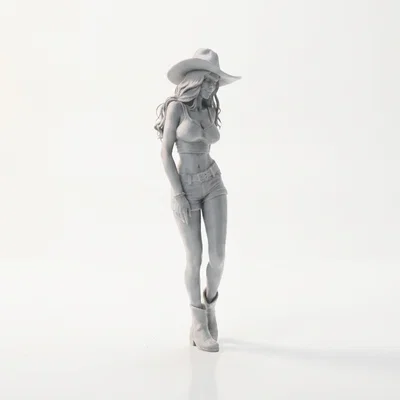Mô hình tượng nữ cao bồi miền Tây - File in 3D