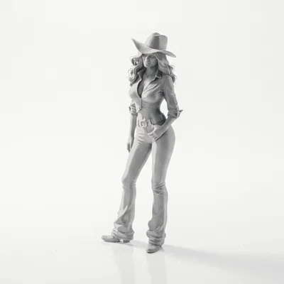 Mô hình Cowgirl mặc quần Jeans - File in 3D nghệ thuật