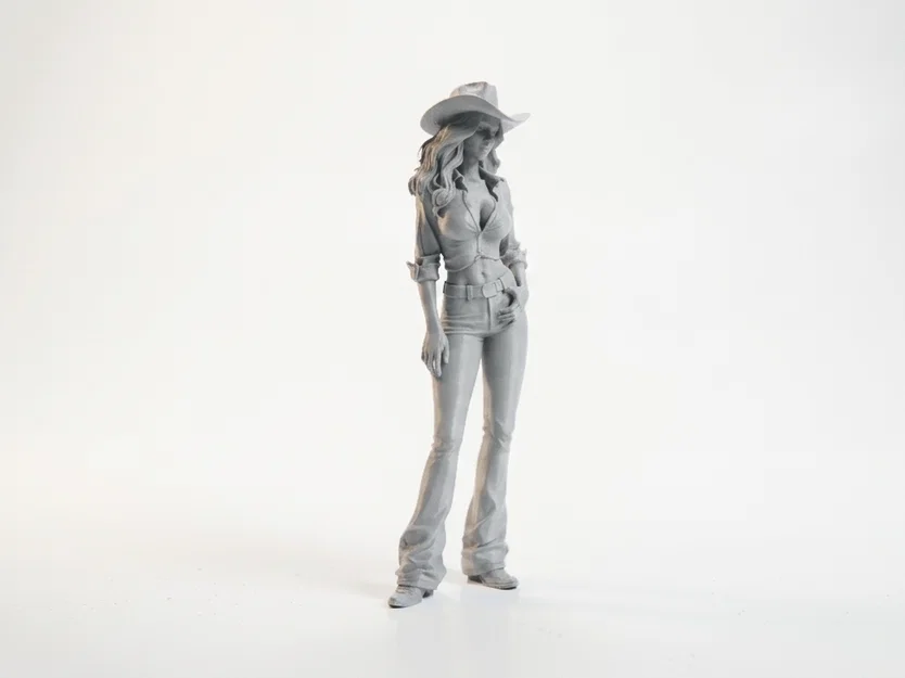 Mô hình Cowgirl mặc quần Jeans - File in 3D nghệ thuật - Image 2