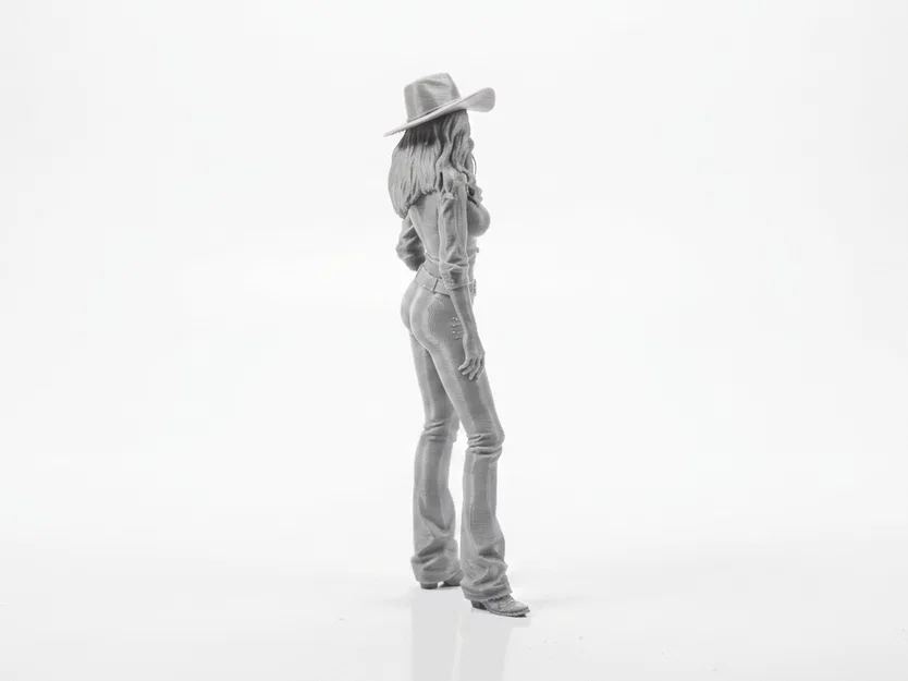 Mô hình Cowgirl mặc quần Jeans - File in 3D nghệ thuật - Image 3