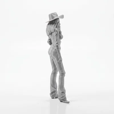 Mô hình Cowgirl mặc quần Jeans - File in 3D nghệ thuật