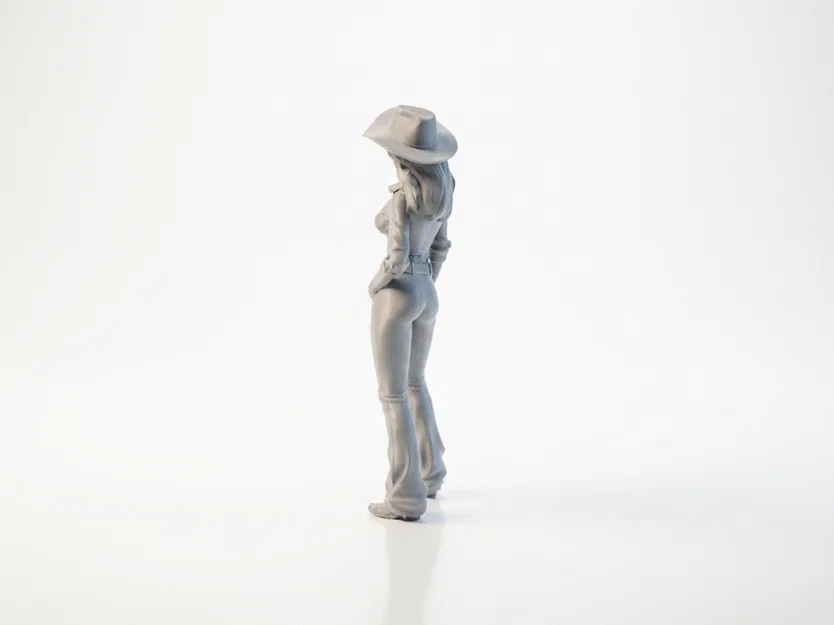 Mô hình Cowgirl mặc quần Jeans - File in 3D nghệ thuật - Image 4