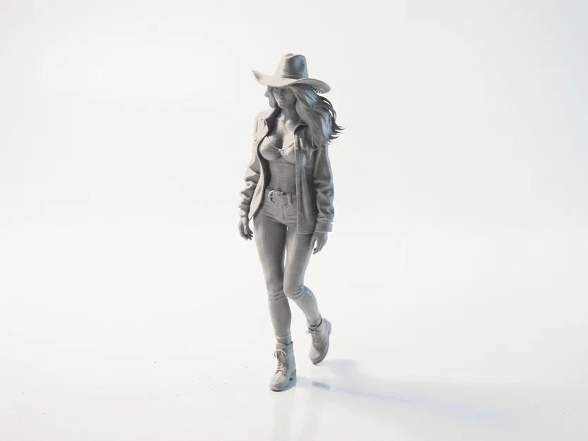 Mô hình nữ cao bồi diện áo khoác - Tệp 3D Printable - Image 1