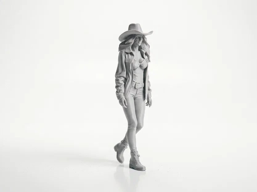 Mô hình nữ cao bồi diện áo khoác - Tệp 3D Printable - Image 2